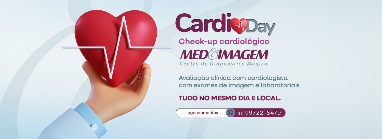 Campanha CardioDay da Med&Imagem: check-up cardiológico no mesmo dia e local.